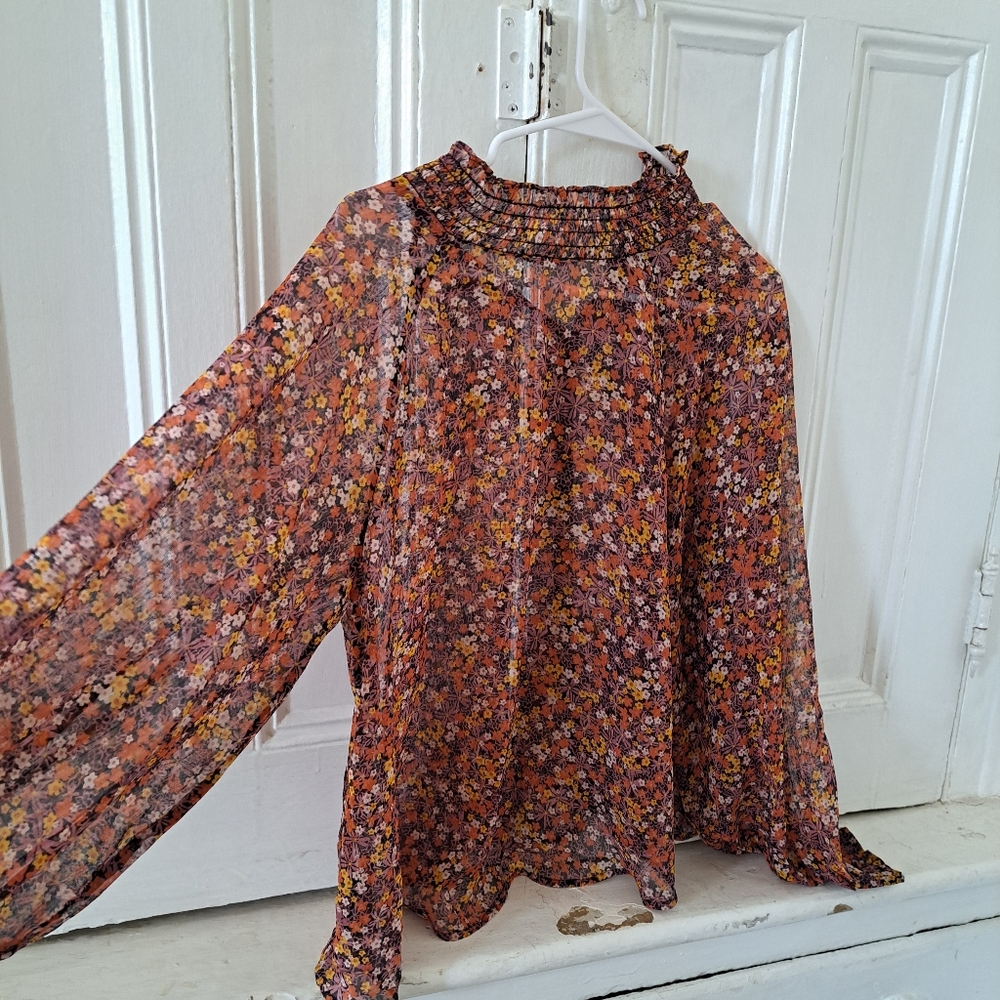 Mango Floral Blouse - Pink and Yellow